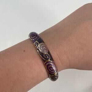 Swirl purple gold tone bracelet